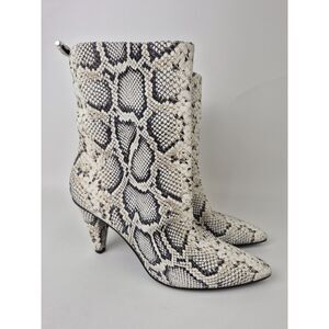 Longchamp Women's Python Print Leather Heel Ankle Boots Size 41 $890